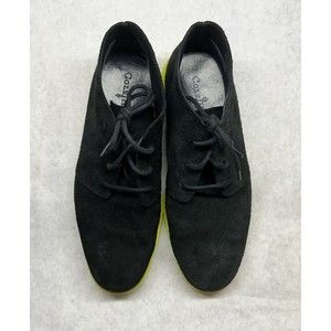 Cole Haan Mens Lunargrand Chukka Boots Black Suede Ankle Almond Toe Lace Up 10M